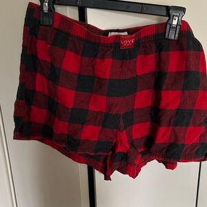 GAP Red and Black Plaid Sleep Shorts